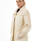 Women's Ivory Sheepskin Jacket  Made in Italy