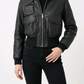 6236 - Γυναικείο Cropper Bomber Δερμάτινο