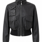6236 - Γυναικείο Cropper Bomber Δερμάτινο