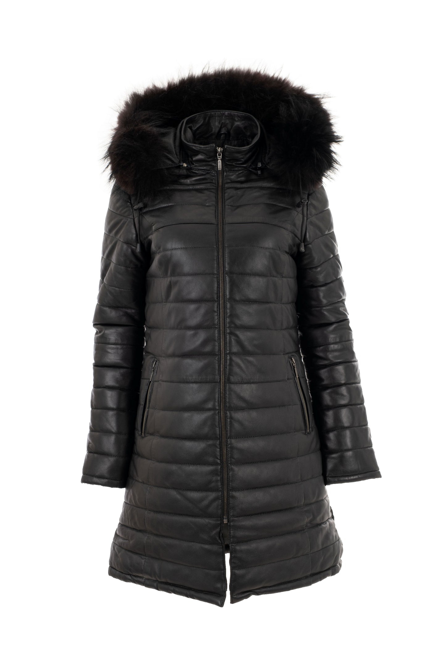 Γυναικείο Puffed Μακρύ Τζάκετ με Αποσπώμενη Κουκούλα