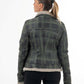 9034 - Women's Green Sheepskin Biker Jacket