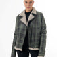 9034 - Women's Green Sheepskin Biker Jacket