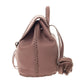 Ruddy Pink Leather Backpack with Braided Details