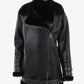 Women's Black Biker  Sheepskin Jacket