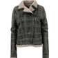 9034 - Women's Green Sheepskin Biker Jacket