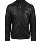 JEANLUKE - Men's Black Bomber Jacket with removable hood