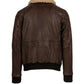HOWARD B- Aviator Style  Brown Leather Jacket