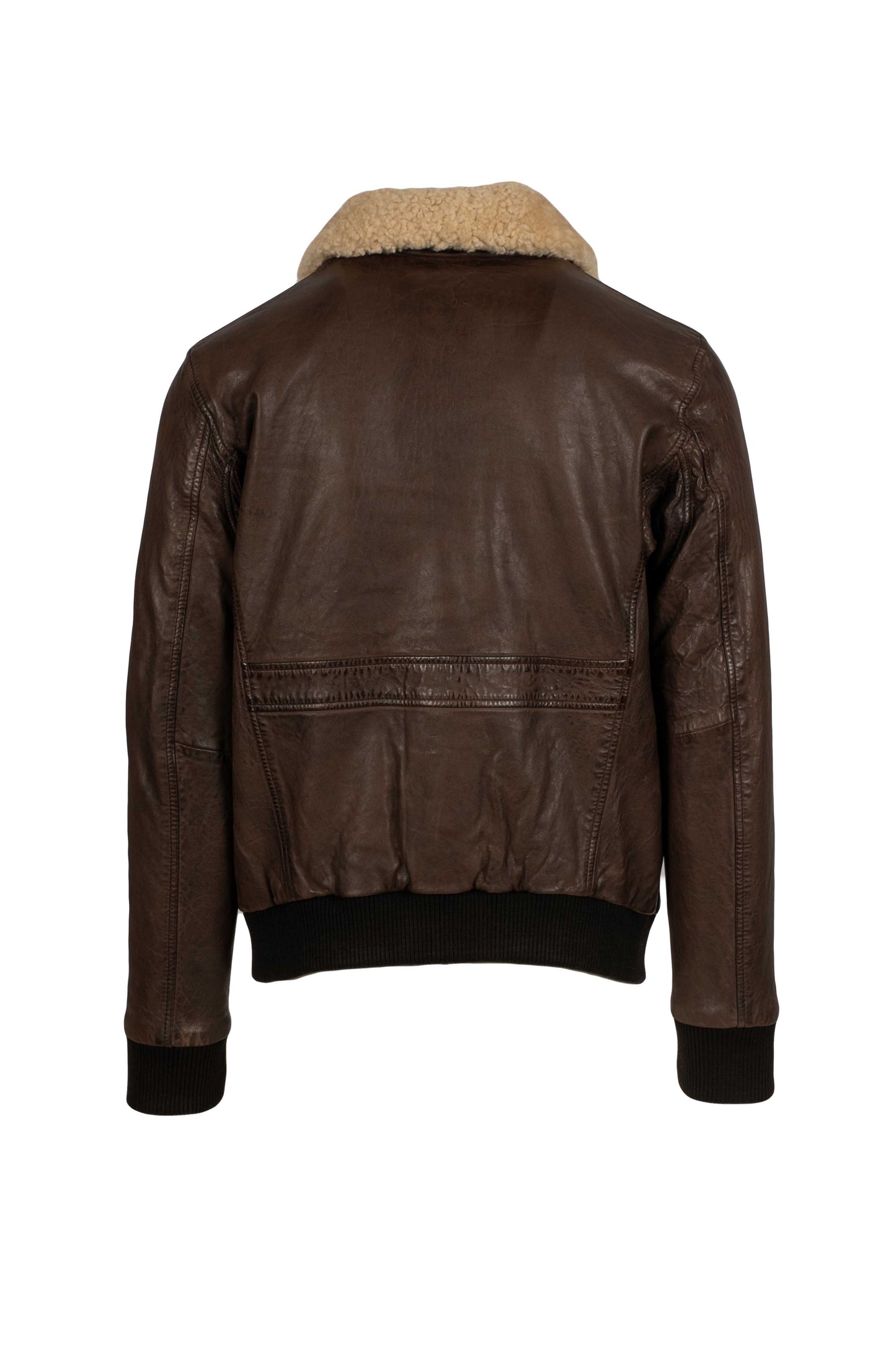 HOWARD B- Aviator Style  Brown Leather Jacket