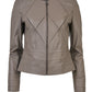 Γυναικείο Κοντό Γκρι Δερμάτινο τζάκετ 
