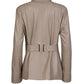 Women's Beige Leather Jacket with Belt