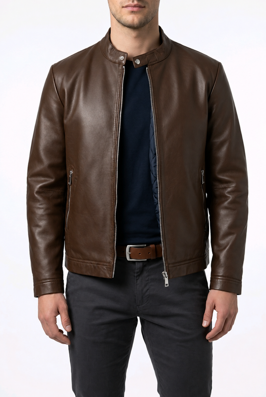 ROCKY - Men's Brown Leather Jacket