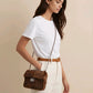 Brown Astrakan Fur Crossbody &amp; Clutch Bag with Chain Strap