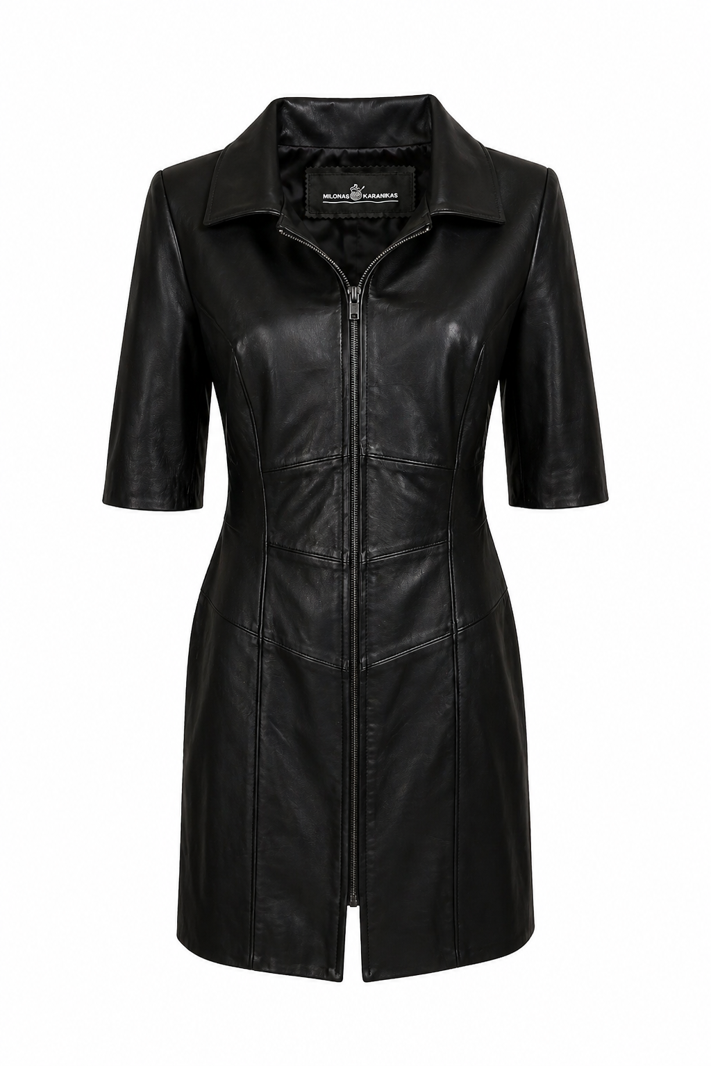 CAITY - Black Leather Dress