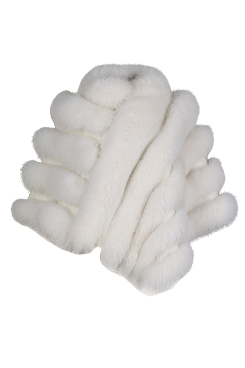 CHELSEA-White Fur and Leather  Cape