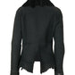 Women's Black Sheepskin Jacket with Lazer Cut Pattern