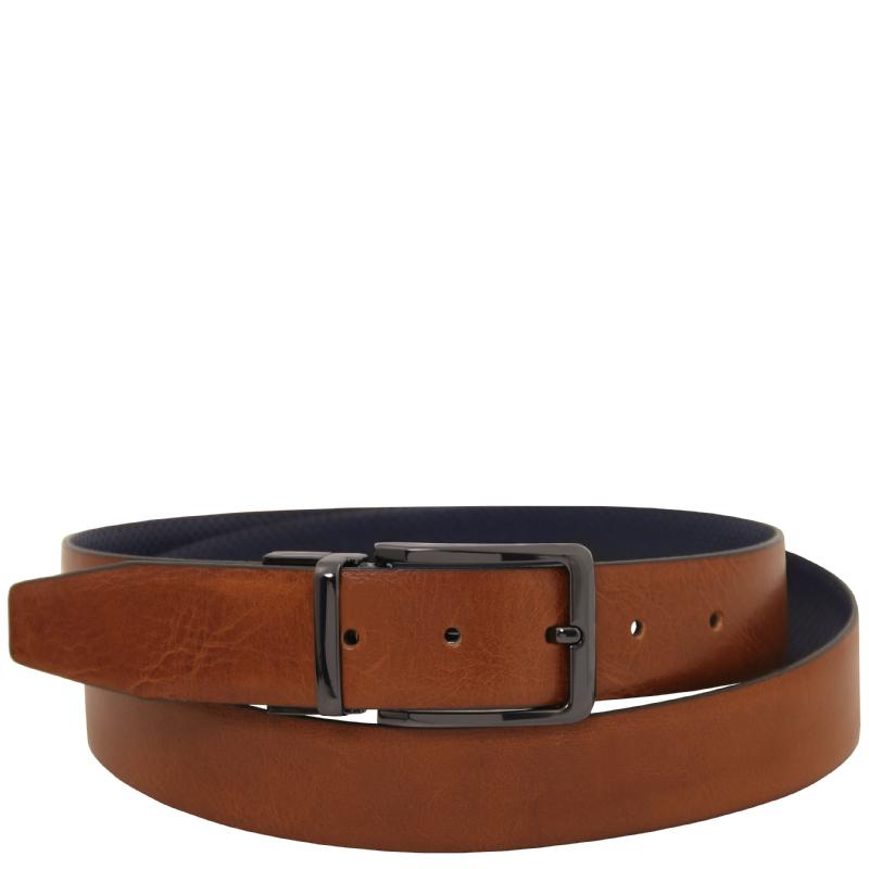 Elegant double-sided leather belt 35mm in smooth leather - 115 cm