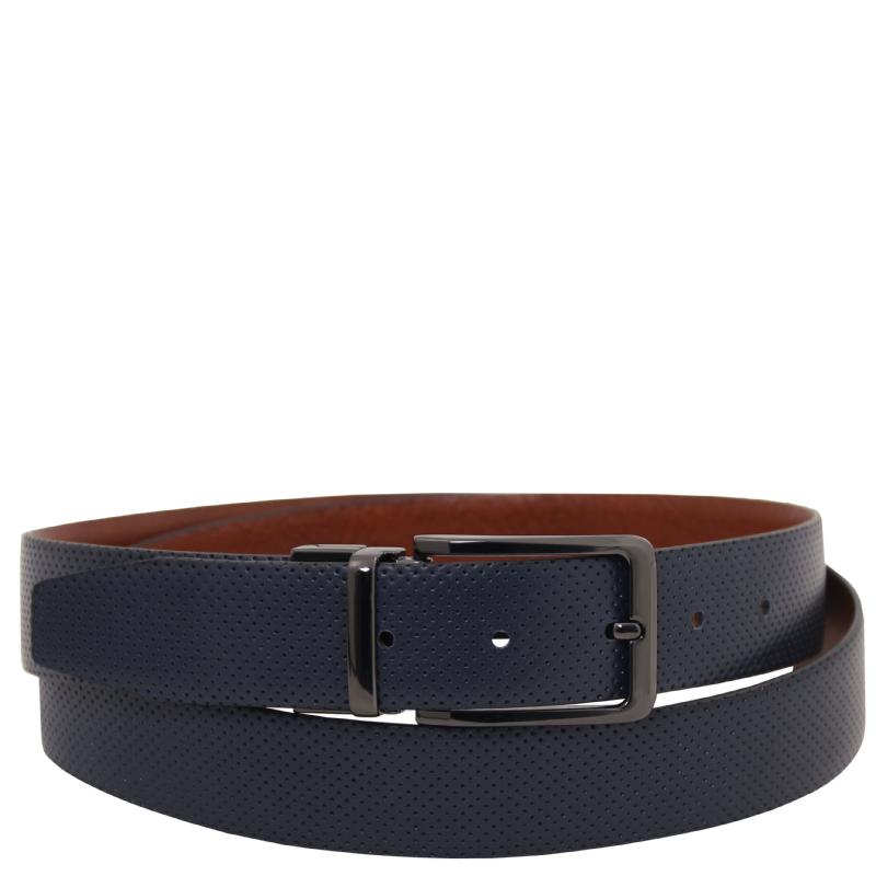 Elegant double-sided leather belt 35mm in smooth leather - 115 cm