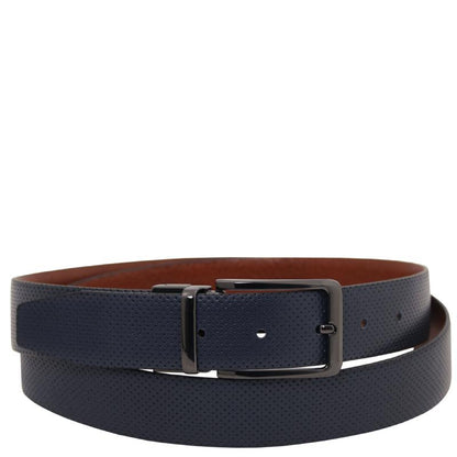 Elegant double-sided leather belt 35mm in smooth leather - 115 cm