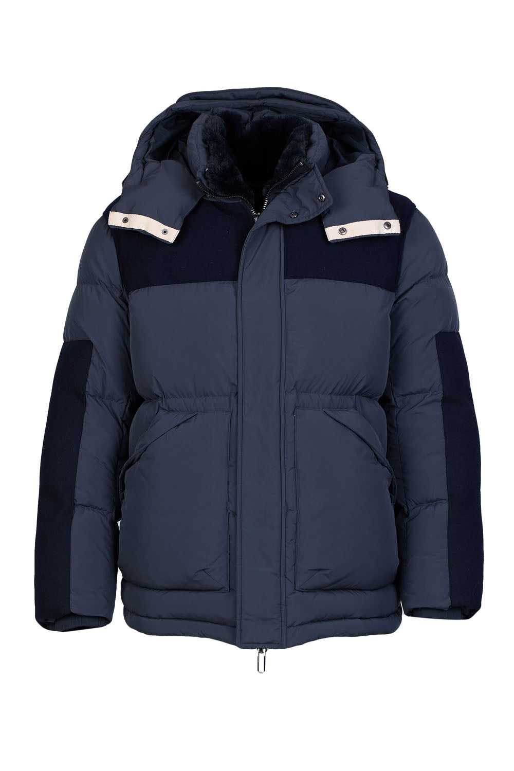 EMORIO ARMANI- Puffed Τζάκετ με Κουκούλα και Μάλλινες Λεπτομέρειες