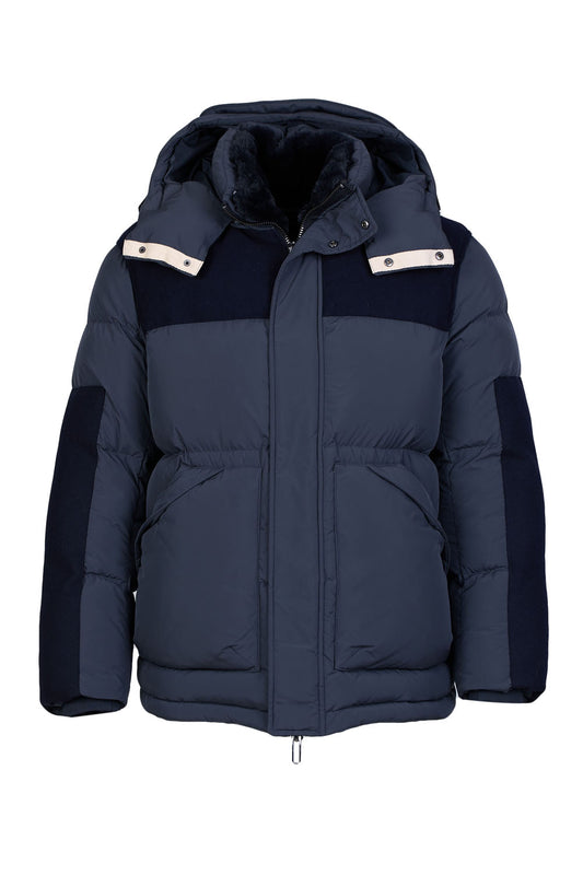 EMORIO ARMANI- Puffed Τζάκετ με Κουκούλα και Μάλλινες Λεπτομέρειες