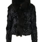 REGINA - Black Fur Lam Jacket Made in Italy