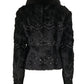 REGINA - Black Fur Lam Jacket Made in Italy