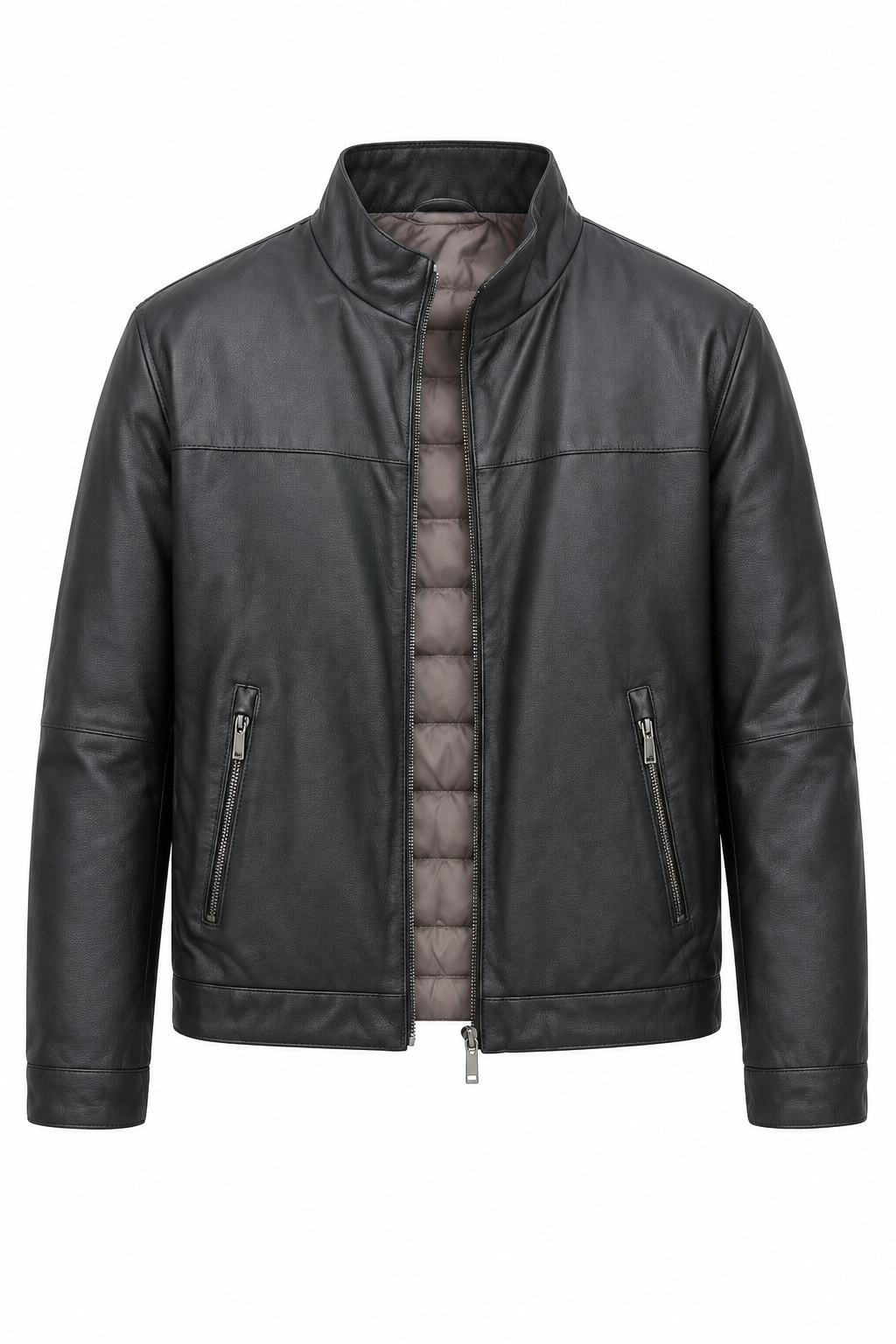 GIMOS- Men's BLack Reversible Leather Jacket