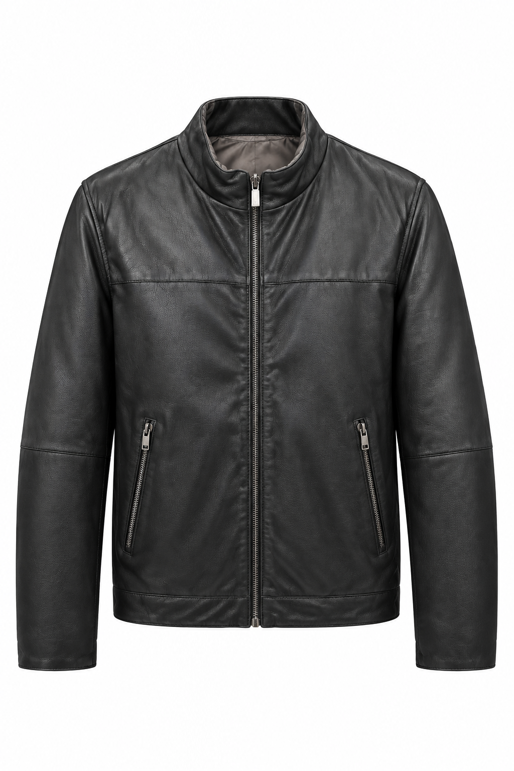 GIMOS- Men's BLack Reversible Leather Jacket
