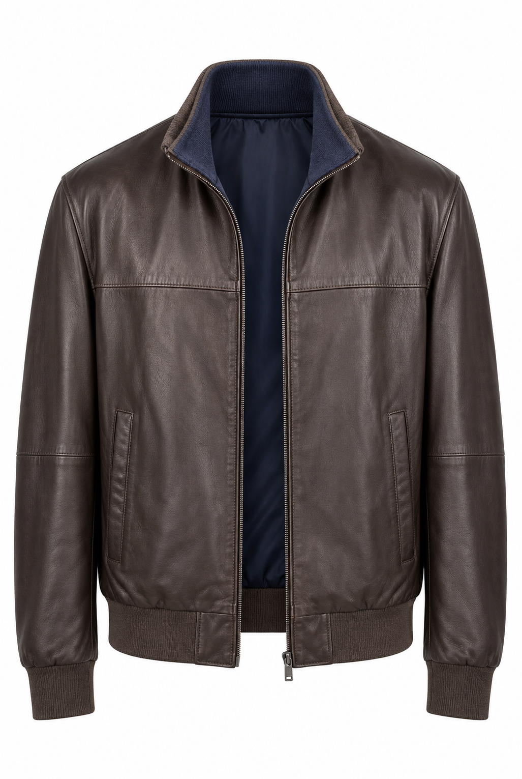 GIMOS- Men's Brown Reversible Leather Jacket
