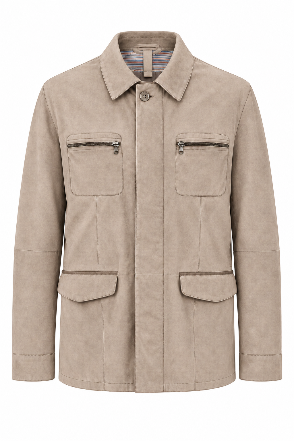 GIMOS - Mens's Light Taupe Suede Jacket