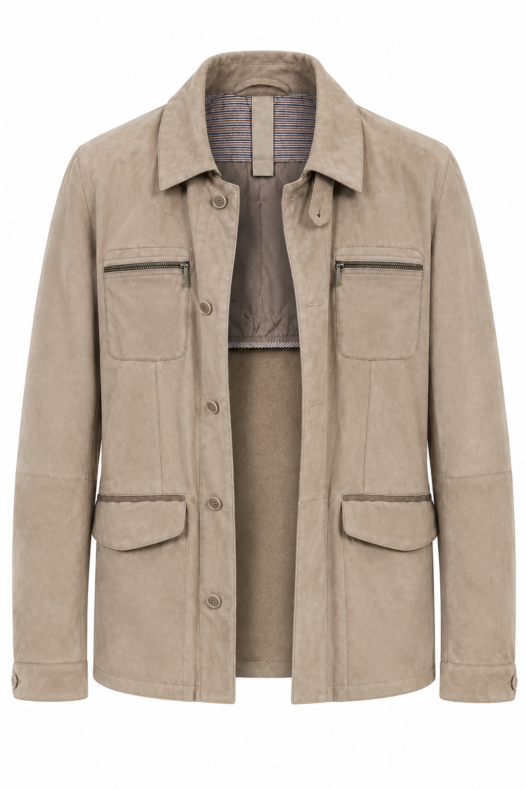 GIMOS - Mens's Light Taupe Suede Jacket