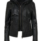 GUY LAROCHE – Γυναικείο Δερμάτινο Μπουφάν Με Αποσπώμενη Κουκούλα