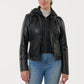 GUY LAROCHE – Γυναικείο Δερμάτινο Μπουφάν Με Αποσπώμενη Κουκούλα