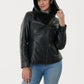 GUY LAROCHE – Γυναικείο Δερμάτινο Μπουφάν Με Αποσπώμενη Κουκούλα