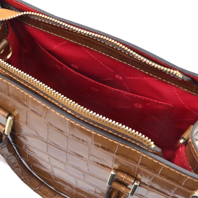 Croque Croc print leather handbag