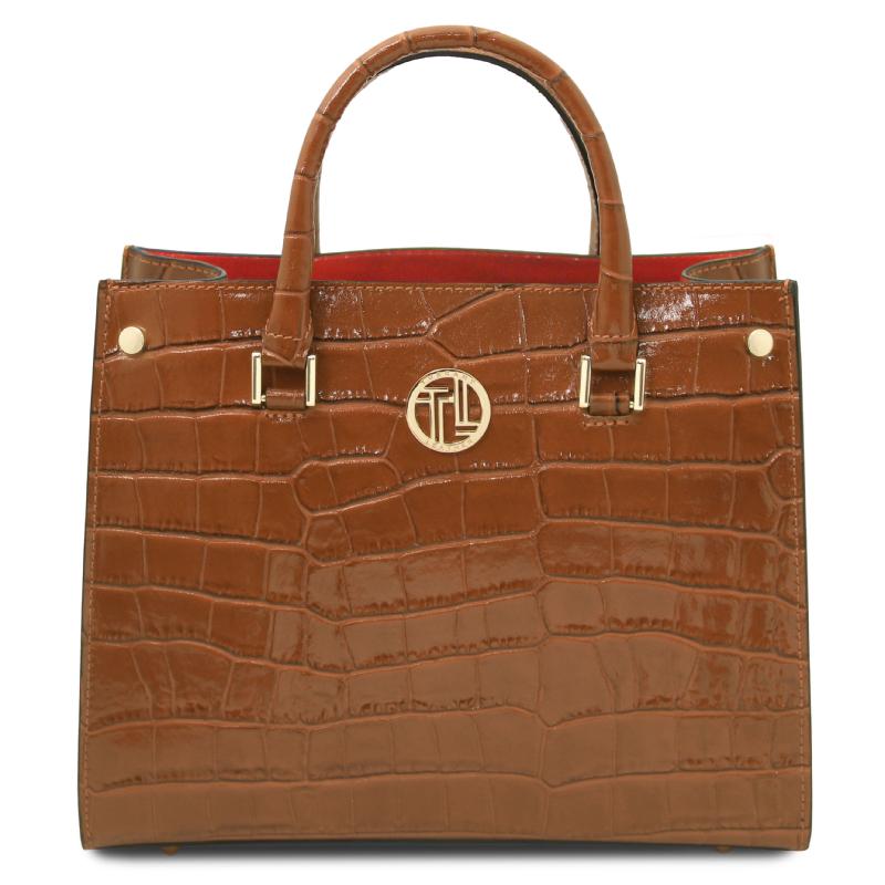 Croque Croc print leather handbag