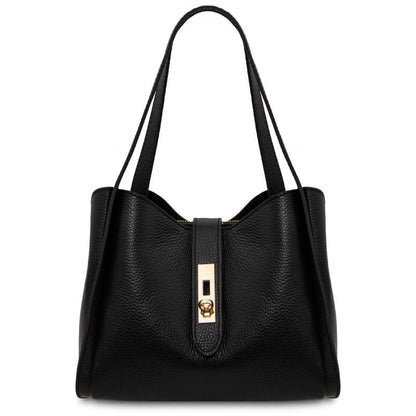 Γυναικεία Τσάντα Δερμάτινη Soave II-Μαύρο