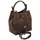 Ostrea Suede and ostrich-effect printed leather bucket bag