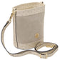 Ostrea Suede and ostrich-effect printed leather bucket bag