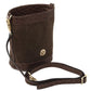Ostrea Suede and ostrich-effect printed leather bucket bag
