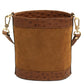 Ostrea Suede and ostrich-effect printed leather bucket bag