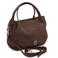 Nora Cocoon Suede leather handbag with croc print