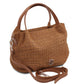 Nora Cocoon Suede leather handbag with croc print