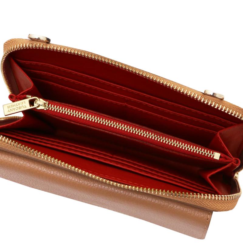 Urania Leather wallet/phone holder with strap