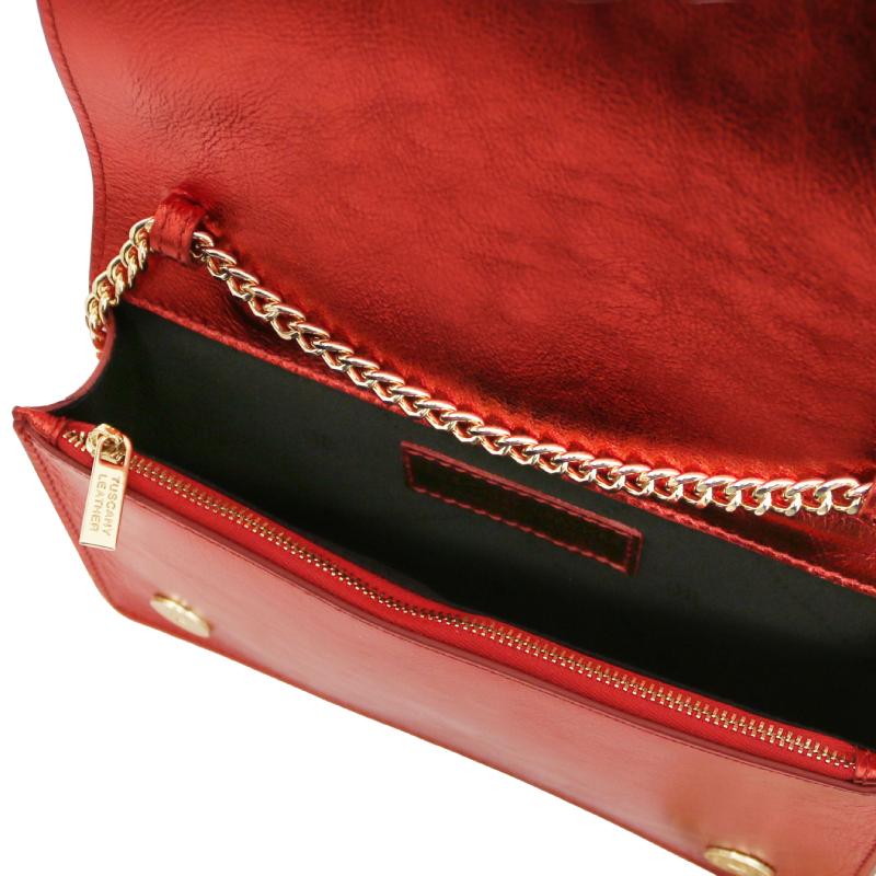 Opera Metallic leather with chain strap