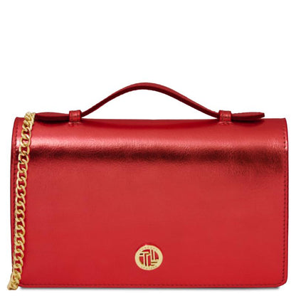 Opera Metallic leather with chain strap