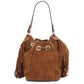 Nomade Suede leather fringe bucket bag