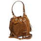 Nomade Suede leather fringe bucket bag