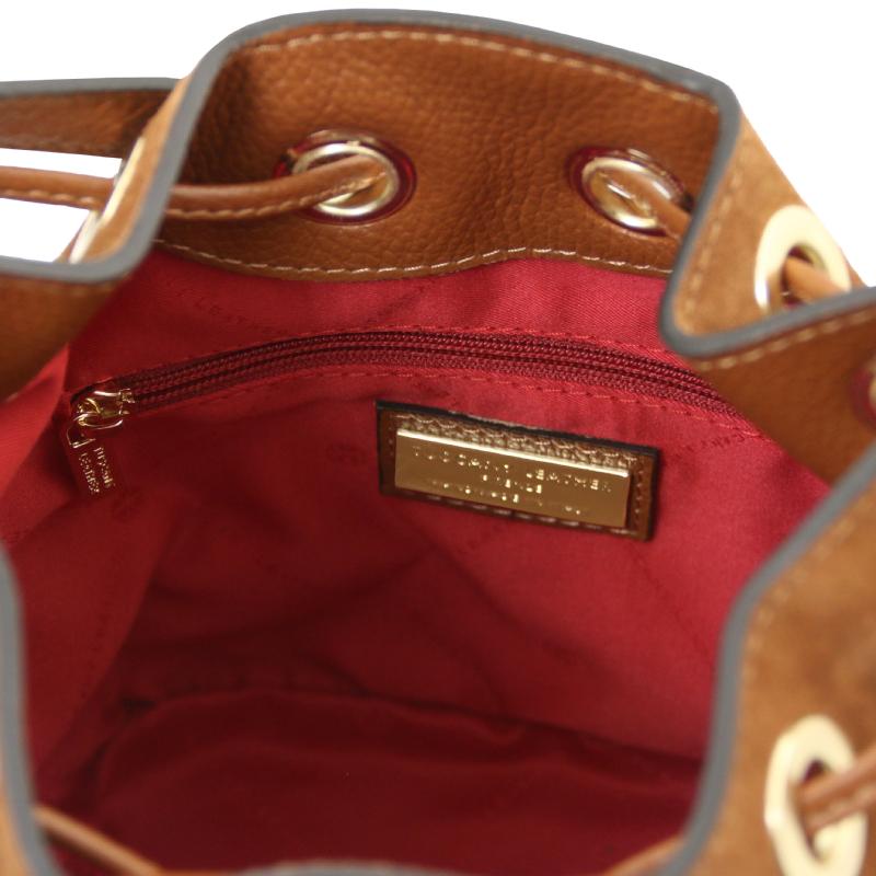Nomade Suede leather fringe bucket bag