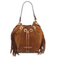 Nomade Suede leather fringe bucket bag